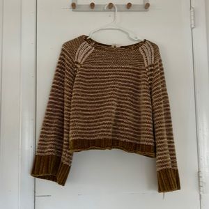 Anthro wide sleeve cropped sweater